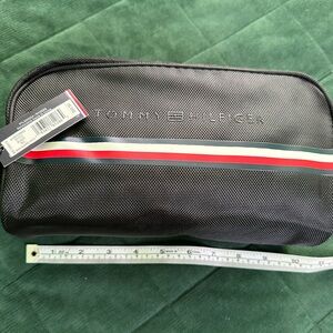 Tommy Hilfiger Black Toiletry Bag with Red and White Accents